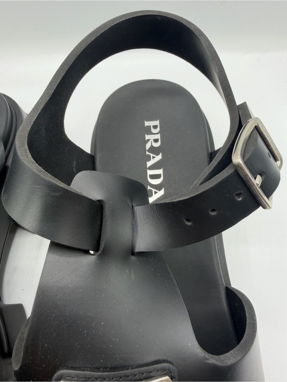 NIB Prada Black Rubber Ultralight Monolith Platform Chunky Strap Sandals EU 41 - Picture 4 of 15